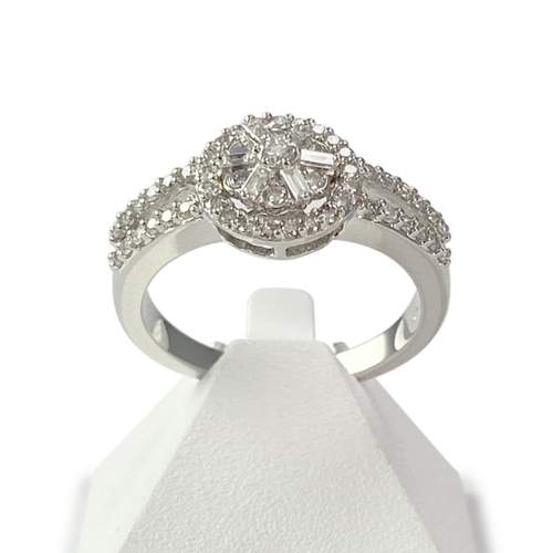 Bague d'occasion or 750 blanc diamant