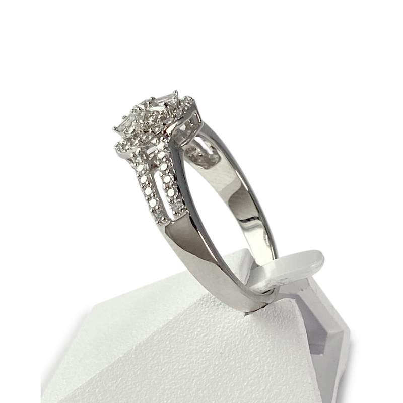 Bague d'occasion or 750 blanc diamant - vue 2