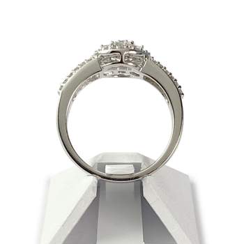 Bague d'occasion or 750 blanc diamant