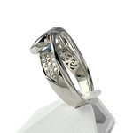 Bague d'occasion or 750 blanc diamants et topaze - vue 2