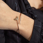 Bracelet d'occasion or 750 rose diamants - vue porté 2