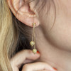 Boucles d'oreilles d'occasion or 750 jaune pendants - vue Vporté 1