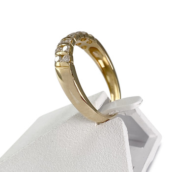 Second-hand half-turn gold 750 yellow diamond ring