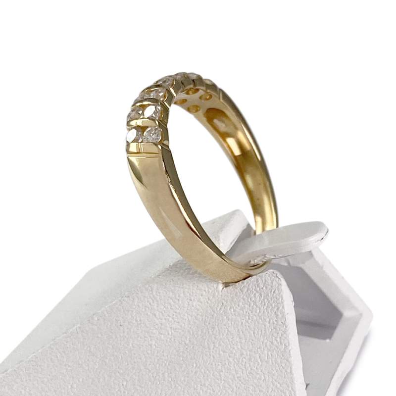 Bague d'occasion demi-tour or 750 jaune diamant - vue 2