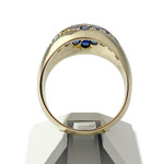 Bague d'occasion or 750 jaune diamants et saphirs - vue 3