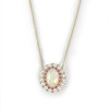 Collier d'occasion or 750 jaune opale rubis diamants perles de culture 43 cm - vue V1