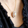 Collier d'occasion or 750 jaune opale rubis diamants perles de culture 43 cm - vue Vporté 1