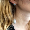 Boucles d'oreilles d'occasion or 750 jaune perles de culture baroques - vue Vporté 1
