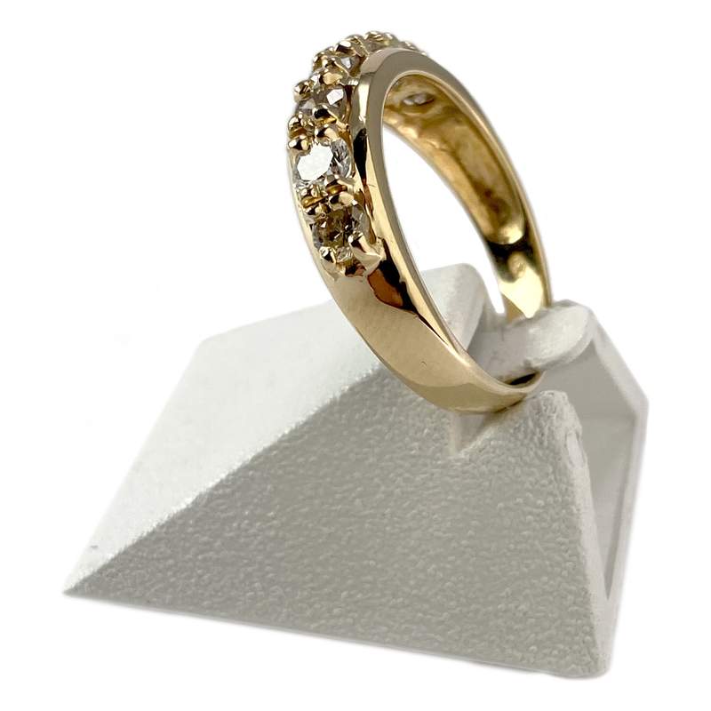 Bague d'occasion or 750 jaune diamants - vue 2