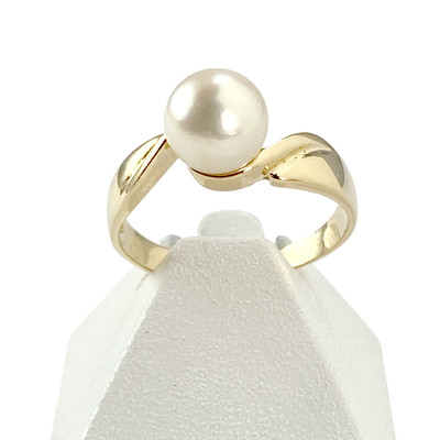 Bague d'occasion or 750 jaune perle de culture - vue 1