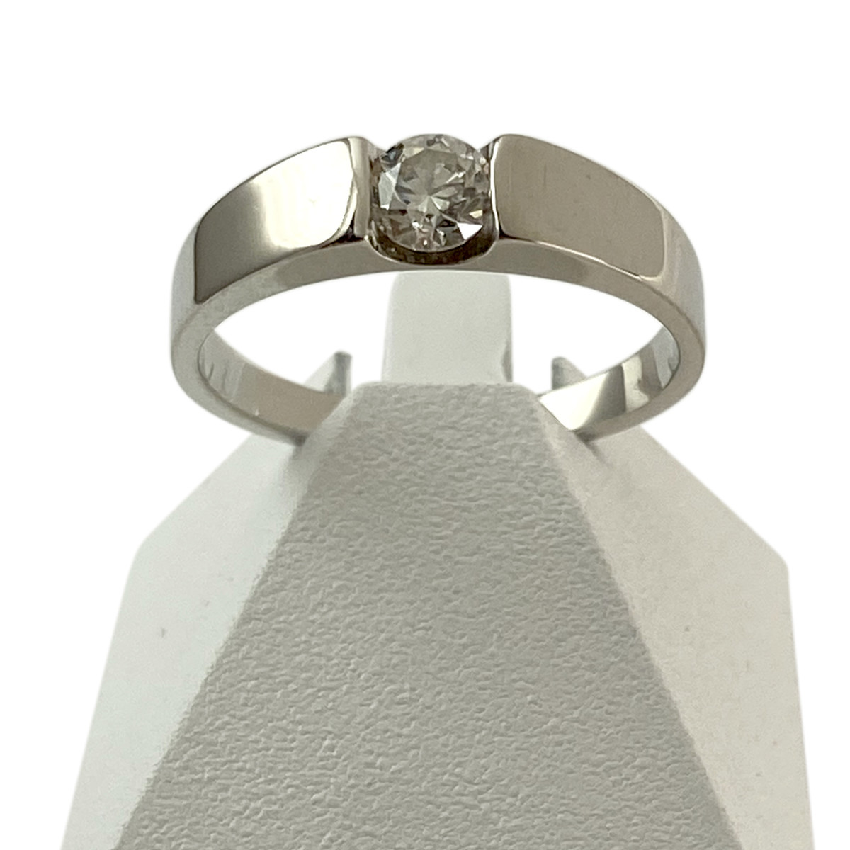 Solitaire d'occasion or 750 blanc 0.25 carat