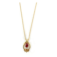 Collier d'occasion or 750 jaune maille forçat rubis et diamants 50 cm