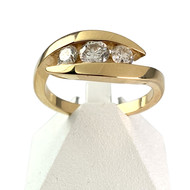 Bague d'occasion Trilogy or 750 jaune diamants