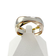 Bague d'occasion 3 ors 750 demi-joncs massifs entrelacés