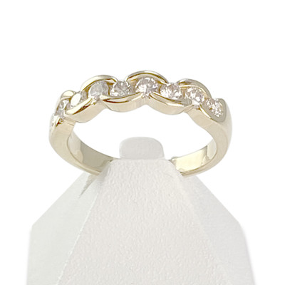 Bague d'occasion or 750 jaune diamants - vue 1