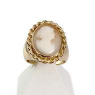 Bague d'occasion or 750 jaune camée coquille