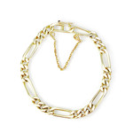 Bracelet d'occasion or 585 jaune maille cheval alternée 18cm - vue 1