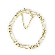 Bracelet d'occasion or 585 jaune maille cheval alternée 18cm