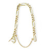 Bracelet d'occasion or 585 jaune maille cheval alternée 18cm - vue V2