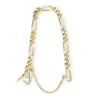 Bracelet d'occasion or 585 jaune maille cheval alternée 18cm