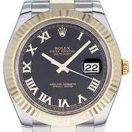 Montre d'occasion Rolex Date Just homme automatique or jaune et acier
