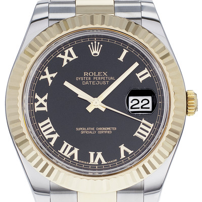 Montre d'occasion Rolex Date Just homme automatique or jaune et acier - vue 1
