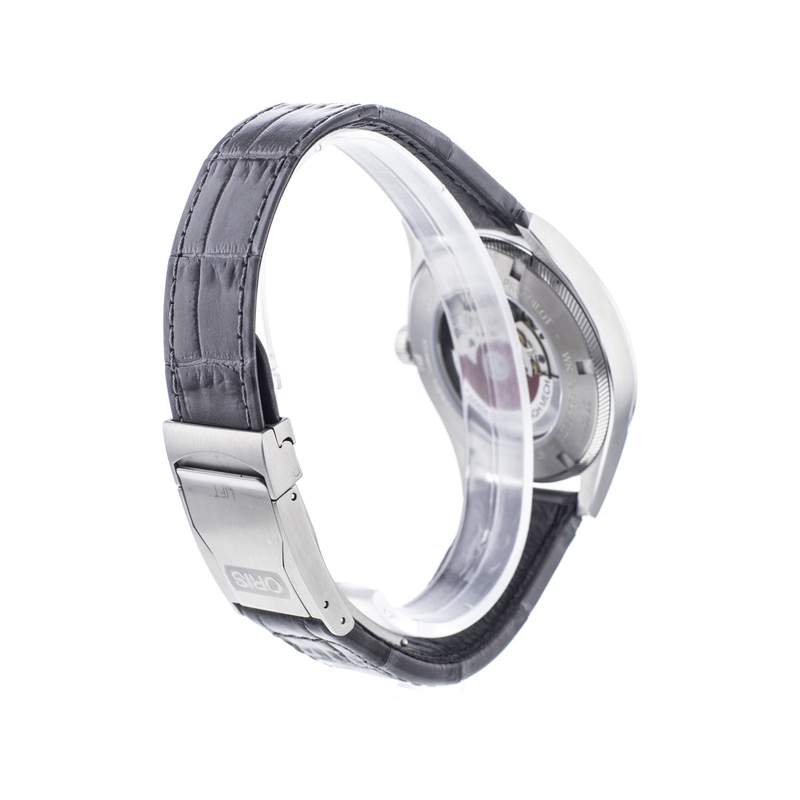 Montre d'occasion Oris Big Crown homme automatique acier bracelet cuir noir - vue 3