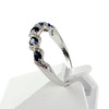 Bague d'occasion or 375 blanc saphirs et diamants - vue V2