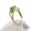 Bague d'occasion or 750 jaune diamants emeraudes - vue V2