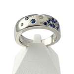 Bague d'occasion or 750 blanc saphir et diamant - vue 1
