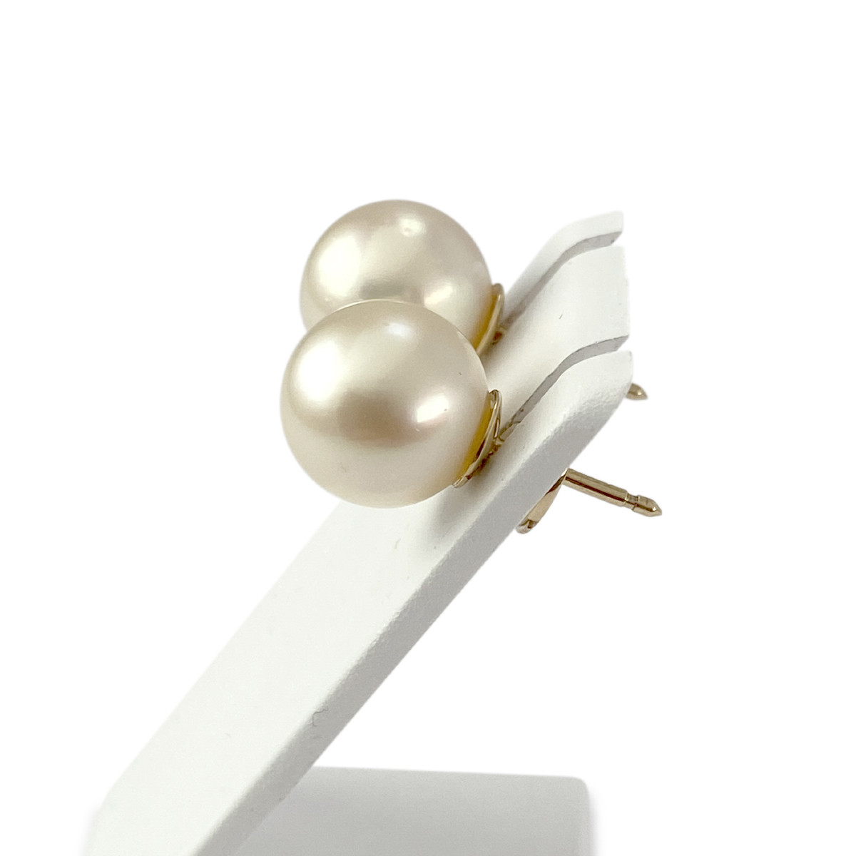 Boucles d'oreilles d'occasion or 750 jaune edouard rambaud perle de culture blanche - vue 2