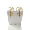 Boucles d'oreilles d'occasion or 750 jaune edouard rambaud perle de culture blanche - vue V3
