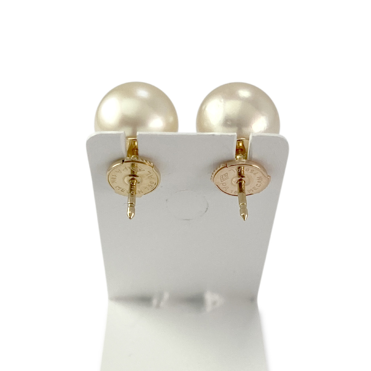 Boucles d'oreilles d'occasion or 750 jaune edouard rambaud perle de culture blanche - vue 3