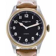 Montre d'occasion Montblanc 1858 homme automatique acier bracelet cuir marron