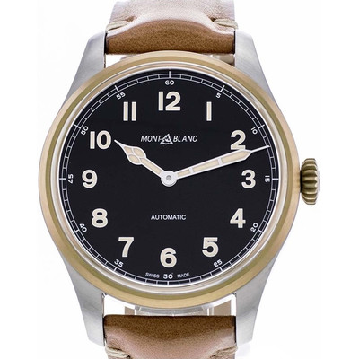 Montre d'occasion Montblanc 1858 homme automatique acier bracelet cuir marron - vue 1