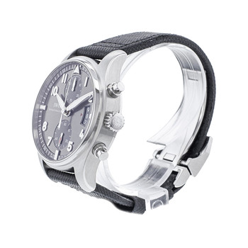 Montre d'occasion IWC Spitfire Chronographe homme automatique acier bracelet textile noir