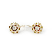 Boucles d'oreilles d'occasion or 750 jaune diamants