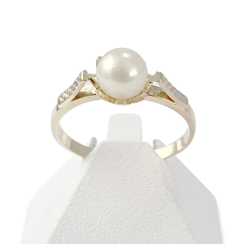 Bague d'occasion or 750 jaune perle de culture - vue 1