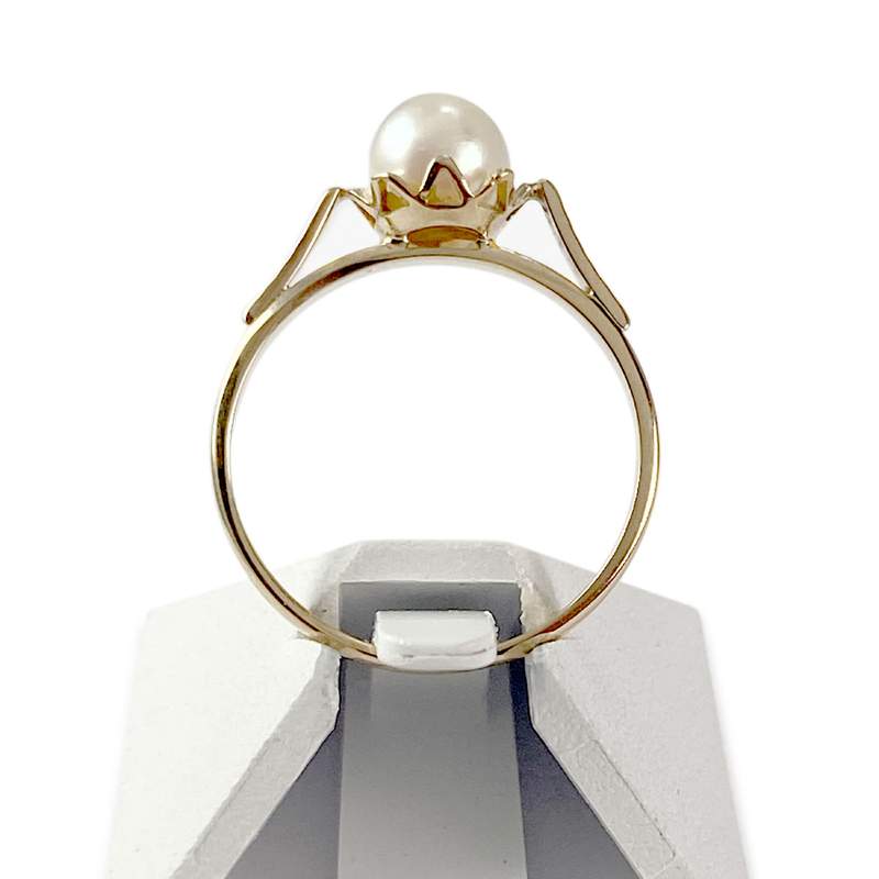 Bague d'occasion or 750 jaune perle de culture - vue 3