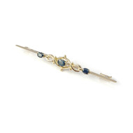 Broche d'occasion or 750 jaune saphirs