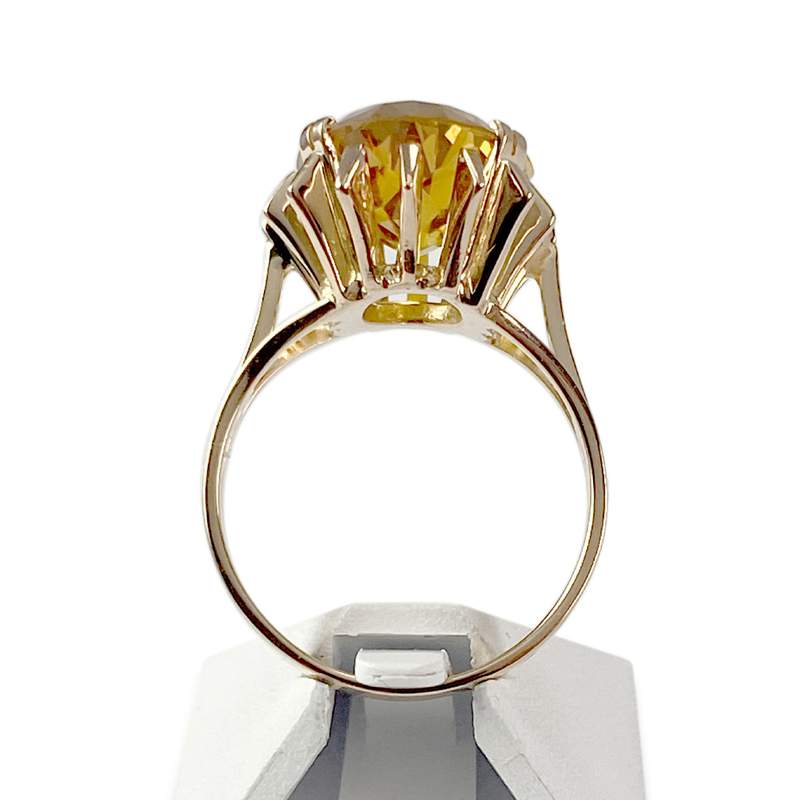 Bague d'occasion or 750 jaune corindon synthétique - vue 3
