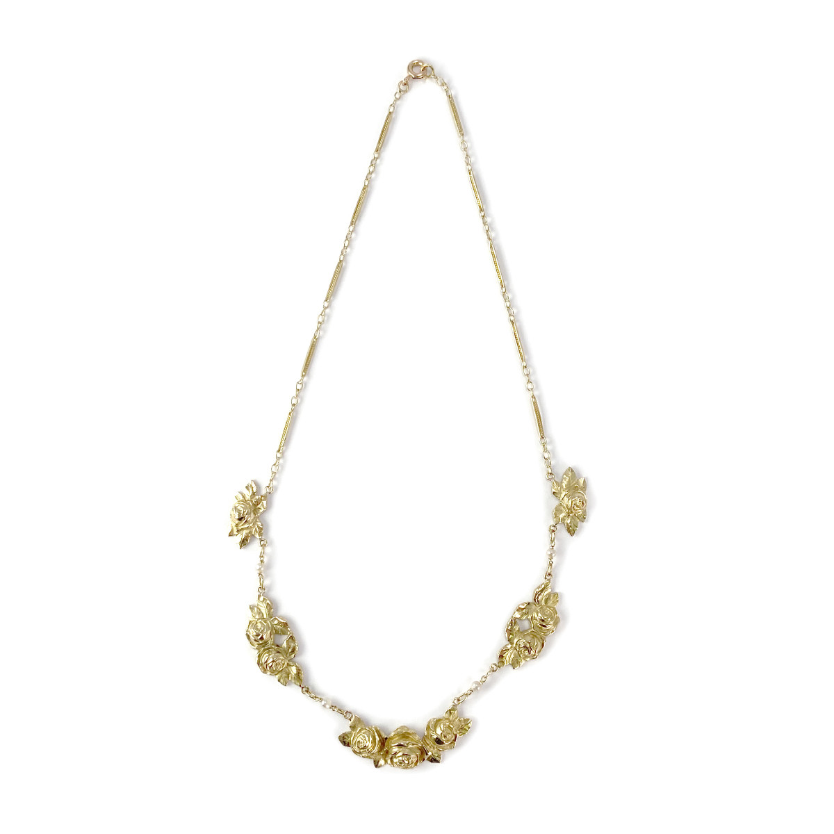 Collier d'occasion or 750 jaune maille fantaisie perles de culture blanches 41 cm - vue 2