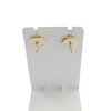 Boucles d'oreilles d'occasion or 750 jaune diamants - vue V3
