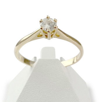 Second-hand gold 750 yellow diamond ring