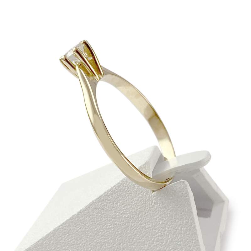 Second hand gold 750 yellow diamond ring - view 2