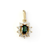 Pendentif d'occasion or 750 jaune saphir et zirconias