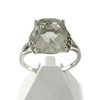 Bague d'occasion or 375 blanc quartz vert et diamants - vue V1