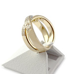 Bague d'occasion or 750 jaune diamants - vue 2