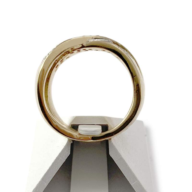 Bague d'occasion or 750 jaune diamants - vue 3