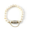 Bracelet d'occasion or 585 jaune perles du Japon diamants 21 cm - vue V2